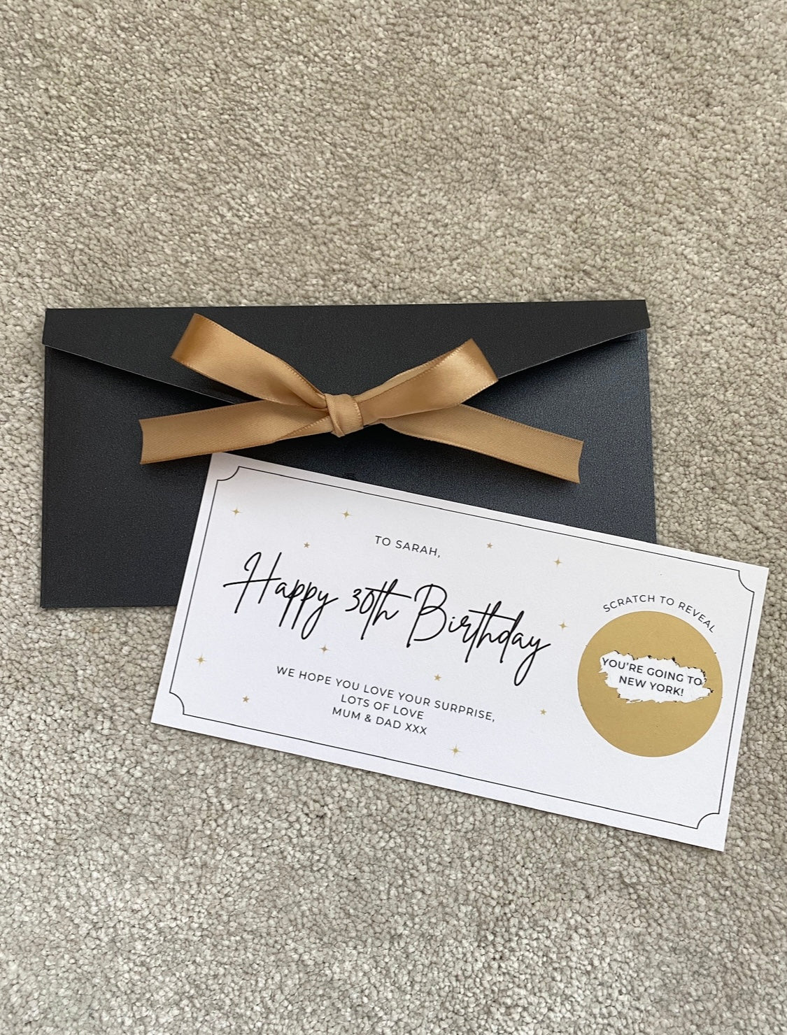 Personalised Scratch Card - Ribbon Envelope