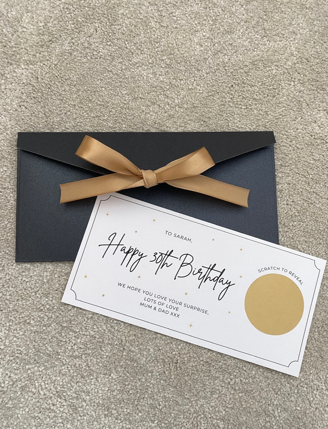 Personalised Scratch Card - Ribbon Envelope