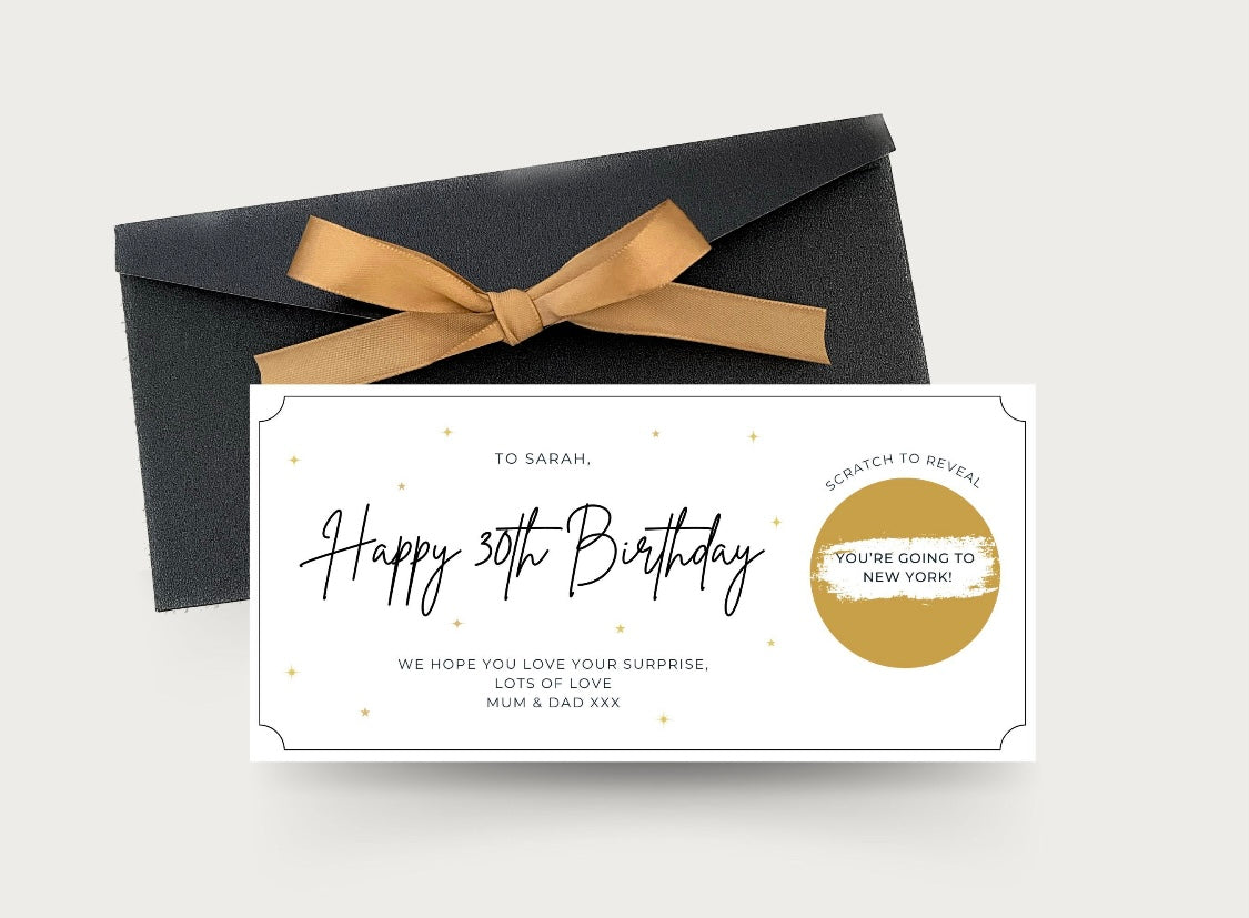Personalised Scratch Card - Ribbon Envelope