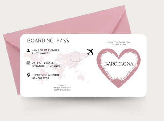 Personalised Boarding Pass - Rose Gold