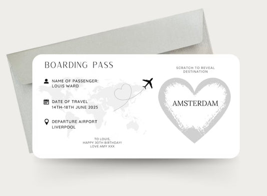 Personalised Boarding Pass - Silver